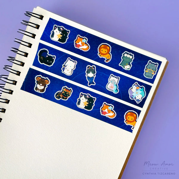 Zodiac Cats Holo Foil Washi Tape