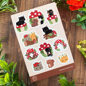 Mushroom Cats Vinyl Sticker Sheet