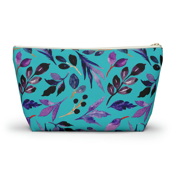 Teal Floral Accessory Pouch w T-bottom || Starr Plans Exclusive