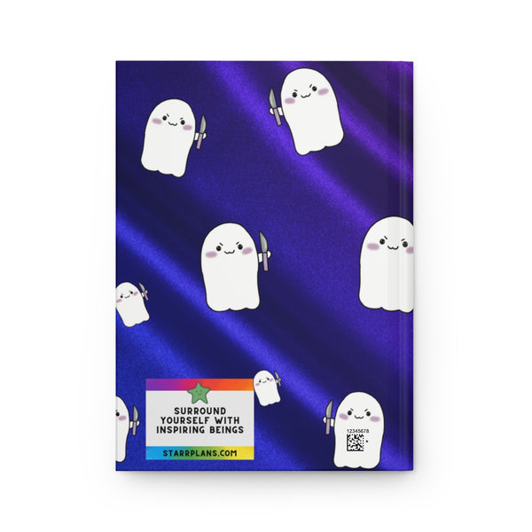 Purple Cover w Blue Back Satin Stabby AOP Hardcover Journal Matte || Starr Plans Exclusive