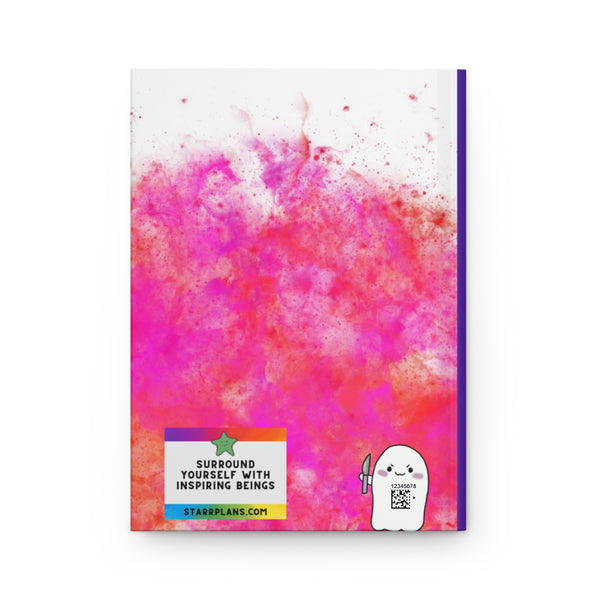 White with Pink Smoke Stabbycorn AOP Hardcover Journal Matte || Starr Plans Exclusive