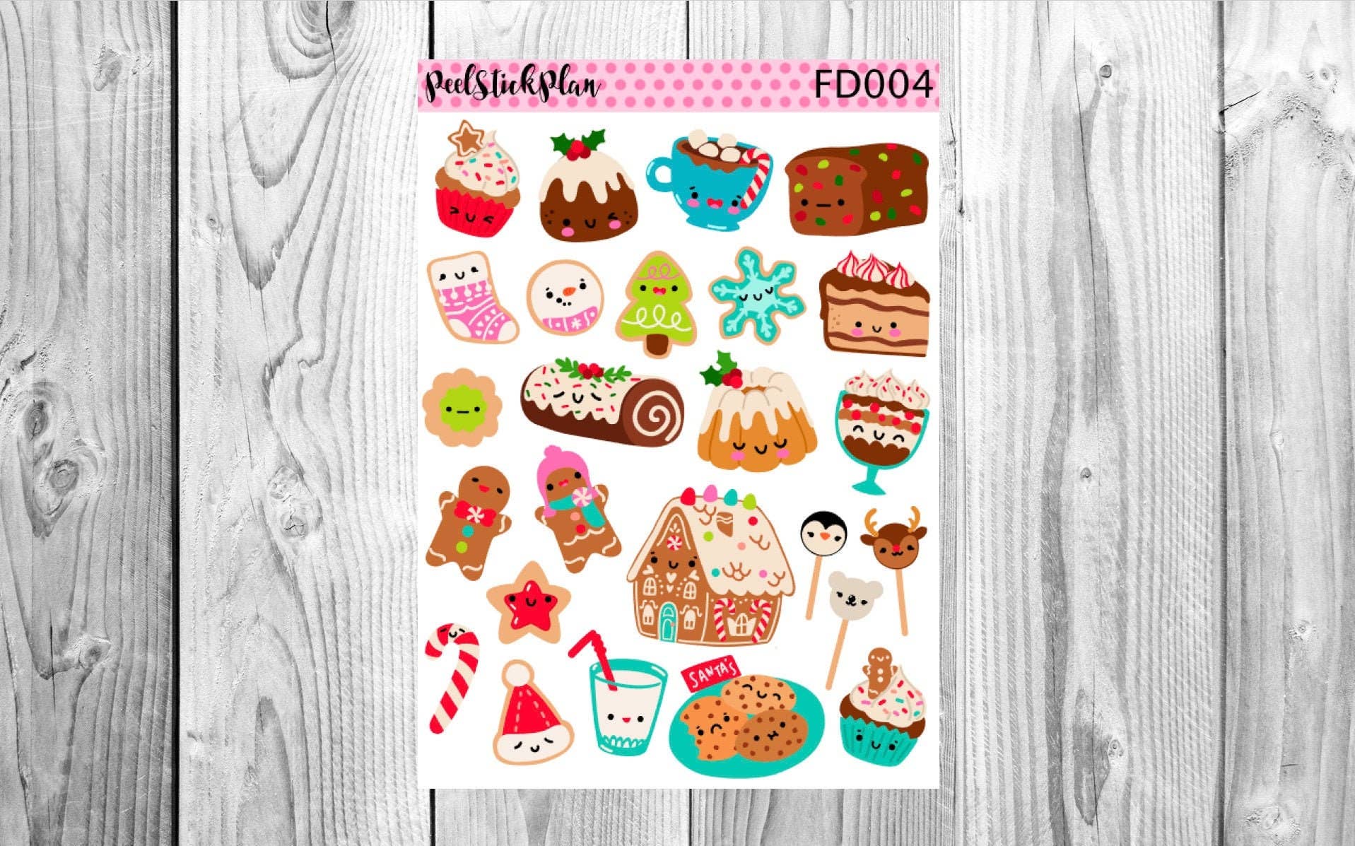 Dessert Stickers, Kawaii Christmas, Kawaii Stickers, Planner Stickers, Christmas Stickers, Cute Stickers, Girly Stickers, Food Stickers,