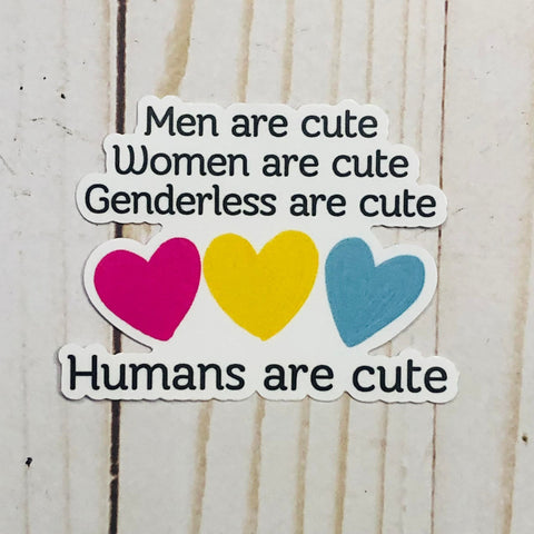 Pansexual | Pride | All Humans are Cute | Single Vinyl Sticker