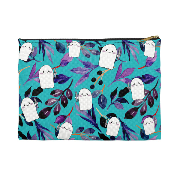 Teal Floral Stabby Accessory Pouch || Pastel Goth || Starr Plans Exclusive