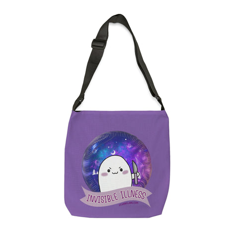 Stabby - Invisible Illness - Lavender / Adjustable Tote Bag (AOP) 2 Sizes