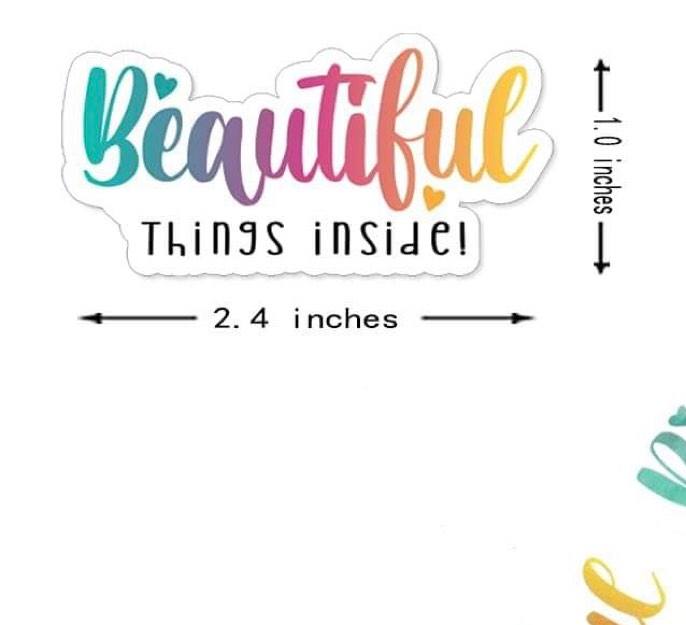 Inbox Labels Pretty Happy Mail- Stickers || Beautiful Things Inside || Labels for Mail & P ...