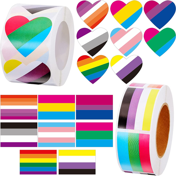 Happy Mail - Stickers- Pride Hearts & Flag LGBTQ+