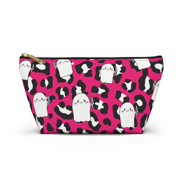 Pink Cheetah Animal Print Stabby Accessory Pouch w T-bottom
