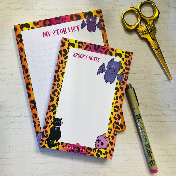 Stab List - Stabby to do - Sunset Cheetah Animal Print Notepad || Starr Plans Exclusive || Spooky