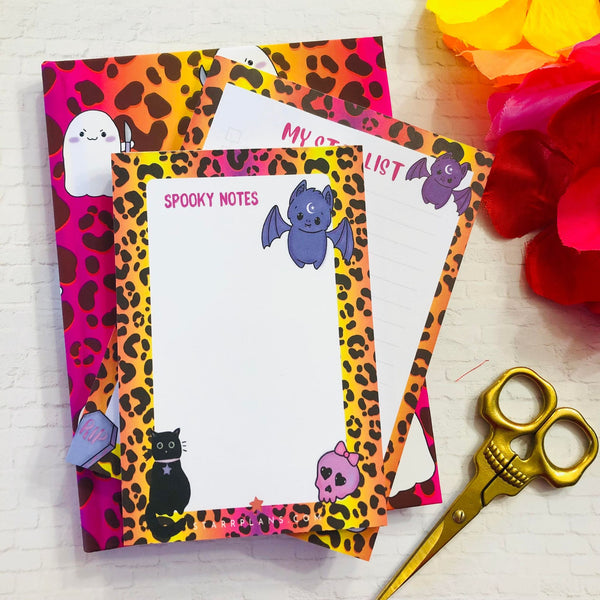 Spooky Notes Sunset Cheetah Animal Print Notepad || Starr Plans Exclusive || Spooky