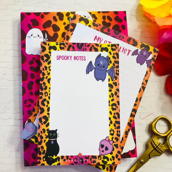 Spooky Notes Sunset Cheetah Animal Print Notepad || Starr Plans Exclusive || Spooky