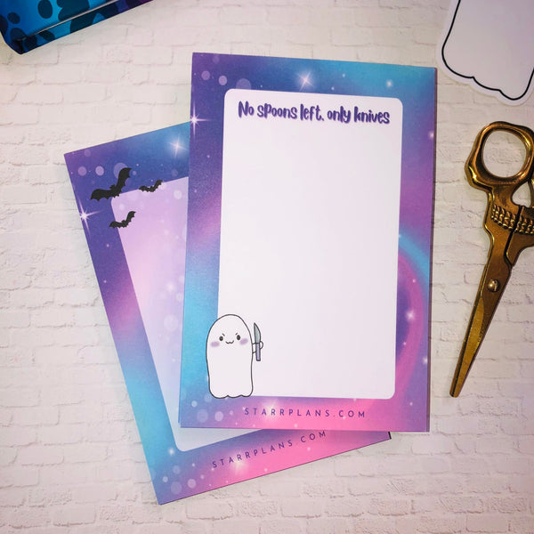 Pastel Galaxy with Bats Notepad || Starr Plans Exclusive || Pastel Goth