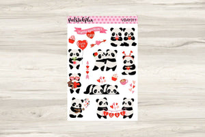 Valentines Day Stickers, Valentines Stickers, Kawaii Stickers, Panda Stickers, Valentine Kawaii Sticker, Girly Love Sticker, Valentines Day