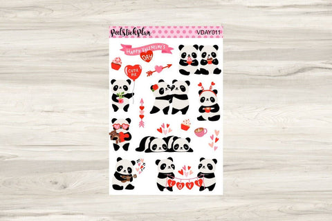 Valentines Day Stickers, Valentines Stickers, Kawaii Stickers, Panda Stickers, Valentine Kawaii Sticker, Girly Love Sticker, Valentines Day