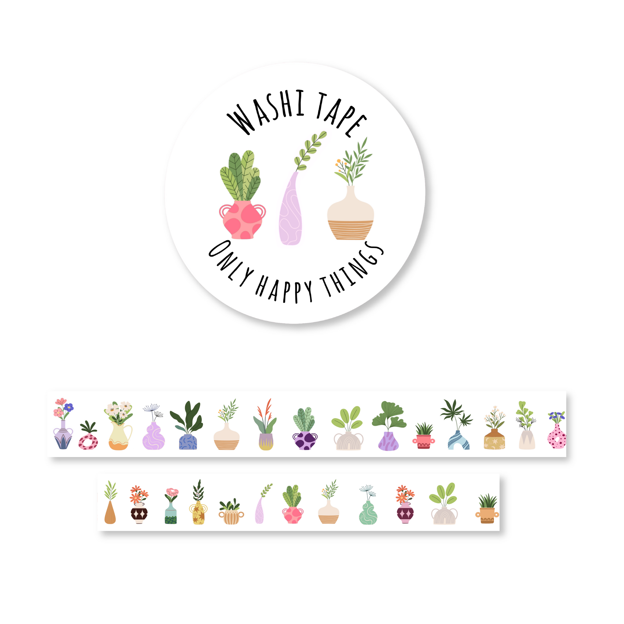 Vases with Flowers & Plants Washi Tape