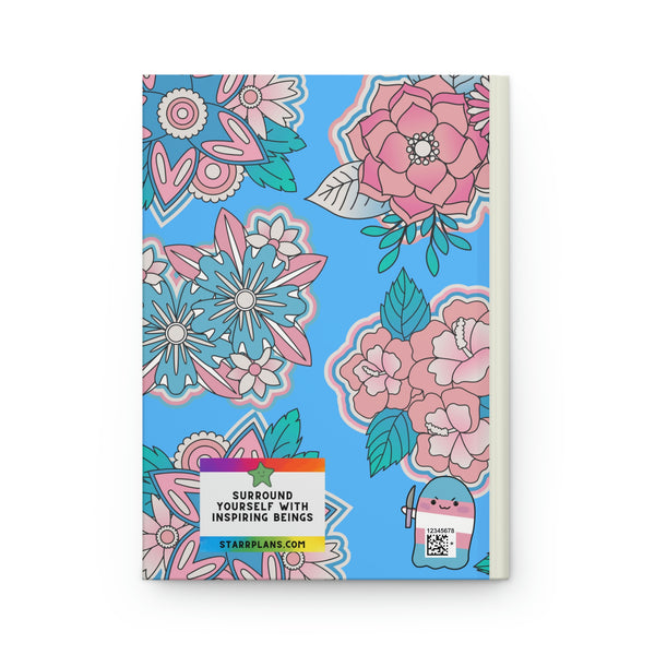 Floral- Trans Flag Colors -  Hardcover Journal Matte || Starr Plans Exclusive