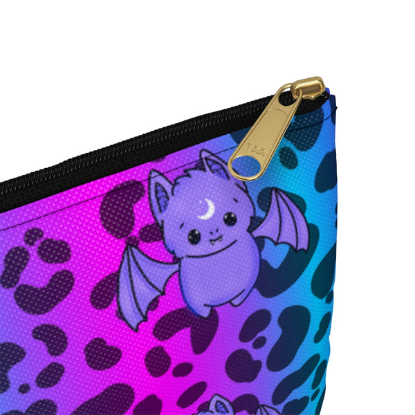 Pink & Blue Batty Animal Print Cheetah Accessory Pouch || Starr Plans Exclusive