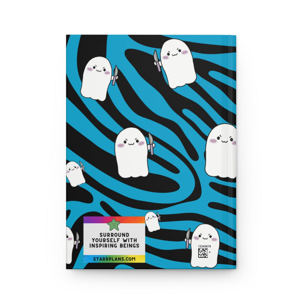 Blue Zebra Animal Print Stabby Hardcover Journal Matte || Starr Plans Exclusive