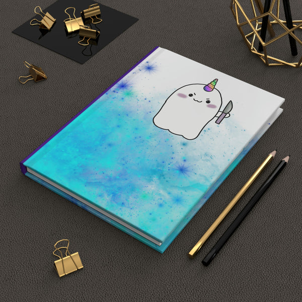 "Important Shit" White with Blue Smoke Stabbycorn Hardcover Journal Matte || Starr Plans Exclusive