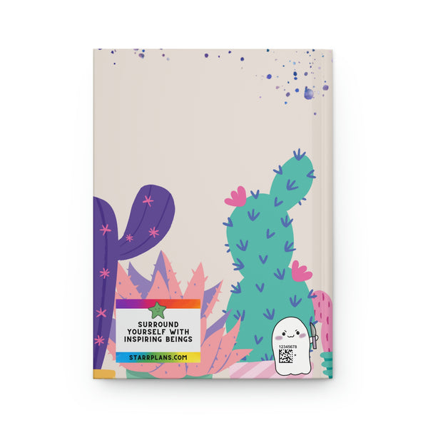 "Hug me, Just Kidding, Don't Touch me" Cactus - Beige Hardcover Journal Matte || Starr Plans Exclusive