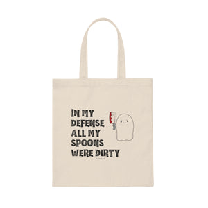 In my Defense Stabby Canvas Tote Bag