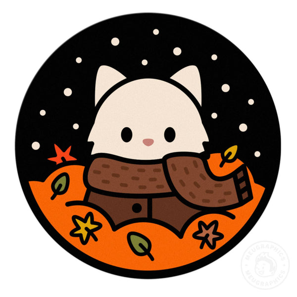 Autumn Night Cat Vinyl Sticker