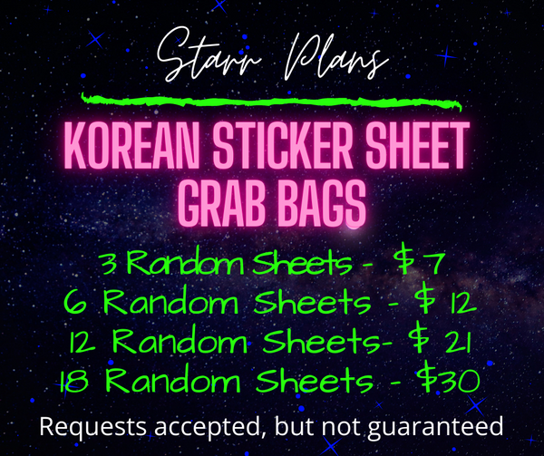 Grab Bag- Kawaii & Korean Sticker Sheets