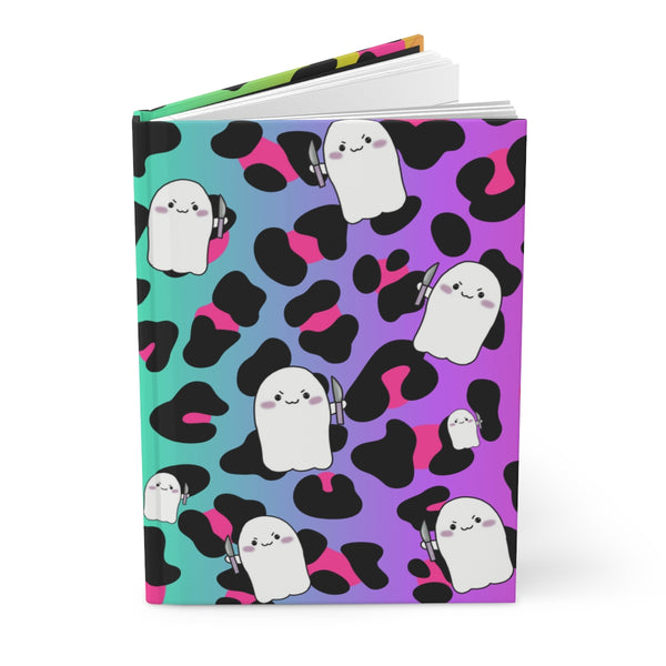 Rainbow Cheetah with Pink Spots Animal Print Stabby Hardcover Journal Matte || Starr Plans Exclusive