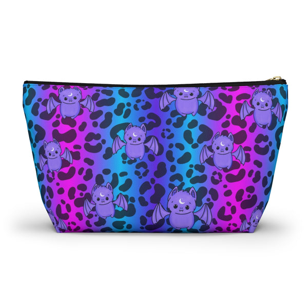 Pink & Blue Cheetah Print Batty Accessory Pouch w T-bottom