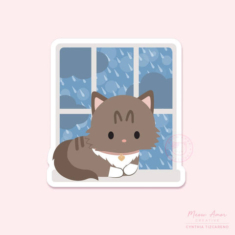 Rainy Day Window Vinyl Sticker