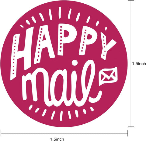 Happy Mail- Stickers - Happy Mail Colorful Circles Labels for Mail & Packages