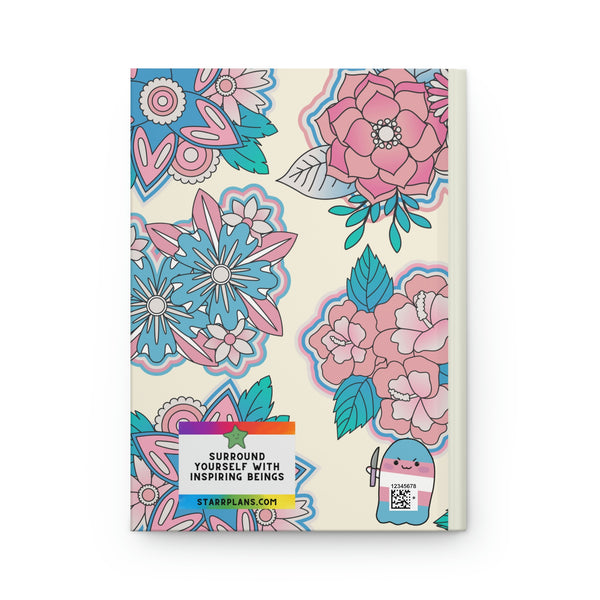 Floral- Trans Flag Colors -  CREAM - Hardcover Journal Matte || Starr Plans Exclusive