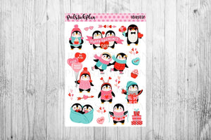 Valentines Day Stickers, Valentines Stickers, Kawaii Stickers, Love Stickers, Penguin Sticker, Girly Love Sticker, Valentines Day
