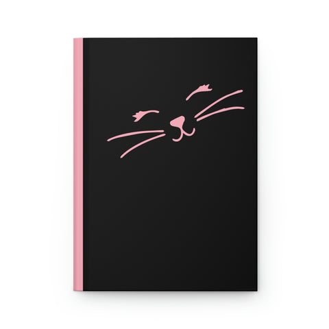 Kawaii Kitty Face - Black Hardcover Journal Matte || Starr Plans Exclusive