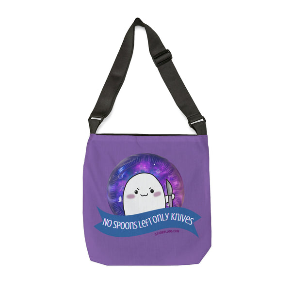 Stabby - No Spoons Left / Lavender Adjustable Tote Bag (AOP) 2 Sizes