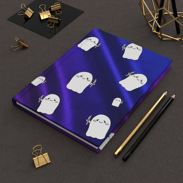 Blue Cover w Purple Back Satin Stabby AOP Hardcover Journal Matte || Starr Plans Exclusive