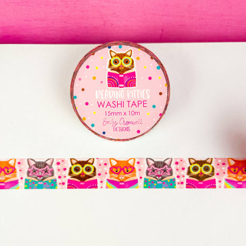 Reading Kitties Washi Tape