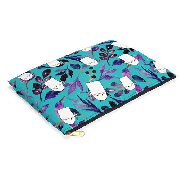 Teal Floral Stabby Accessory Pouch || Pastel Goth || Starr Plans Exclusive