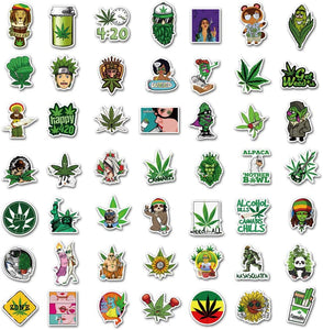 Cannabis Weed Medical Marijuana Vinyl Sticker Mix