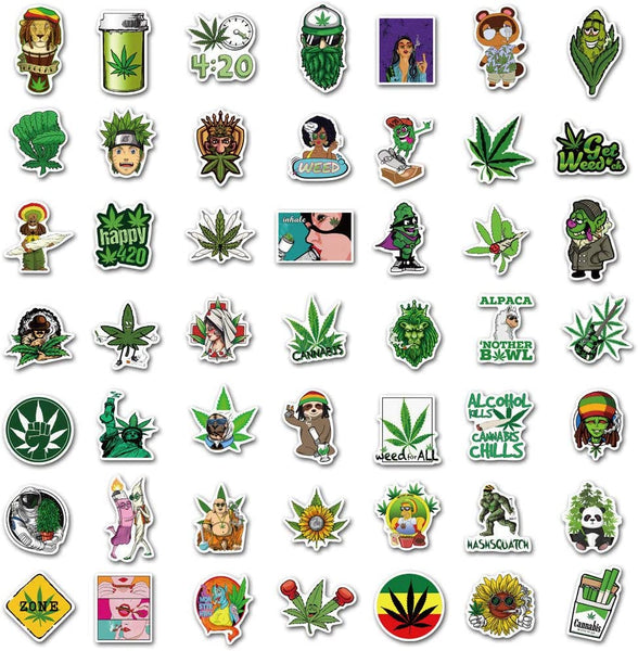Cannabis Weed Medical Marijuana Vinyl Sticker Mix