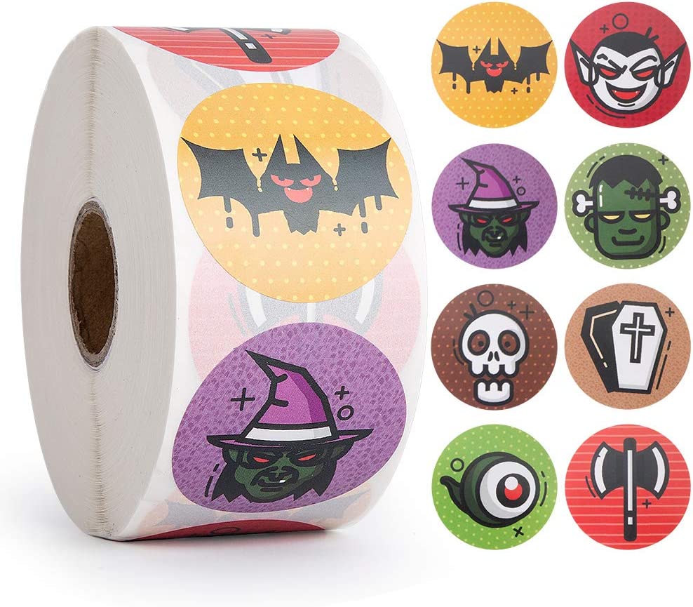 Happy Mail- Stickers - Halloween Spooky Circle Labels for Mail & Packages