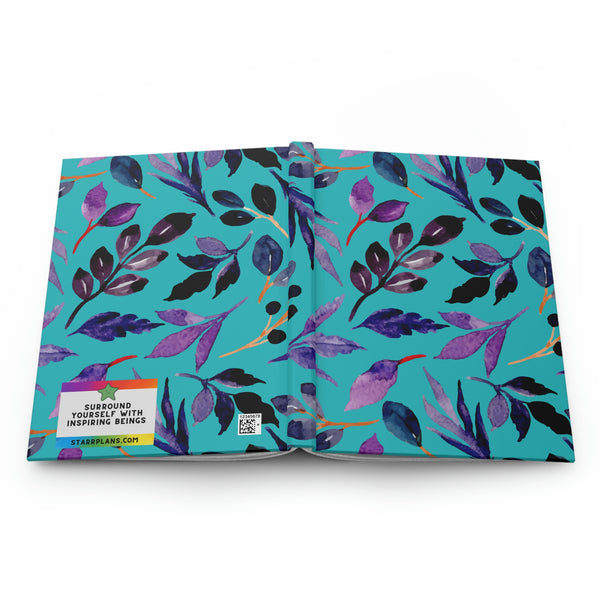 Teal Floral Hardcover Journal Matte || Starr Plans Exclusive