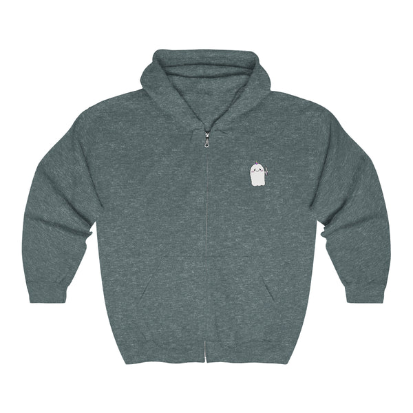 Stabby Corn "Looking Cute, Feeling Stabby" Unisex Heavy Blend™ Full Zip Hooded Sweatshirt