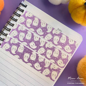 Purple Ghost Cat Washi Tape