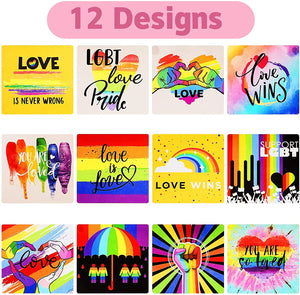 Happy Mail - Stickers- Rainbow Pride LGBTQ Support Love Wins- Set of 12