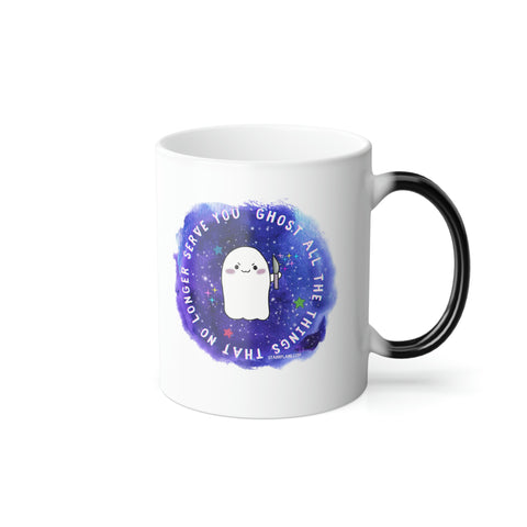 Ghost All the Things That No Longer Serve You || Black Color Morphing Mug, 11oz