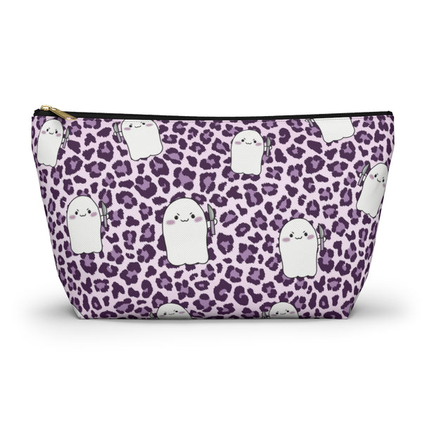 Purple Cheetah Animal Print Stabby Accessory Pouch w T-bottom