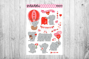 Valentines Day Stickers, Valentines Stickers, Elephant Stickers, Love Stickers, Girly Stickers, Girly Love Stickers, Valentines Day, Vday