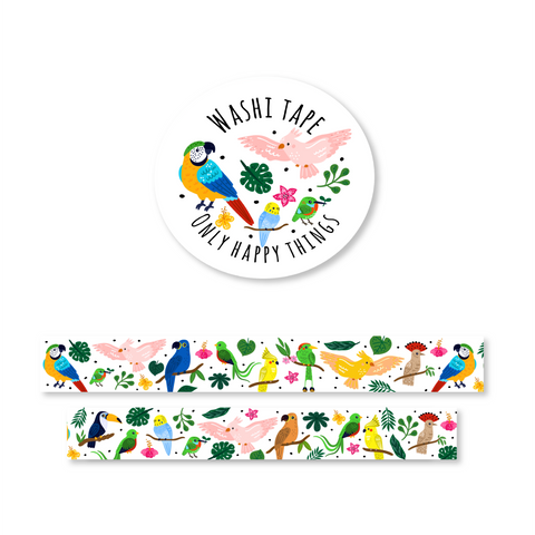 Tropical Birds & Parrots Washi Tape