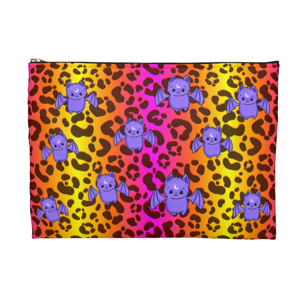 Sunset Batty Animal Print Cheetah Accessory Pouch || Starr Plans Exclusive